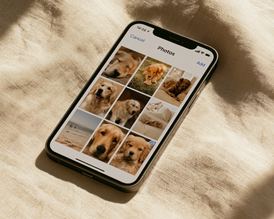 Photo selection interface on phone